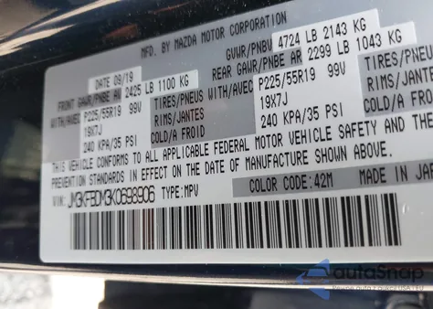 2019 Mazda Cx-5 Grand Touring z USA, uszkodzony, nr VIN JM3KFBDM3K0698906